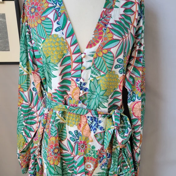 Boden Notch Neck Floral Dress US 16/18 L - Picture 6 of 16